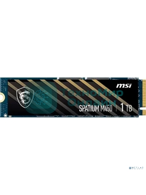 Накопитель SSD MSI SPATIUM M450, 1Tb, PCIe 4.0 x4, M.2 2280, NVMe, R/W 3400/2400