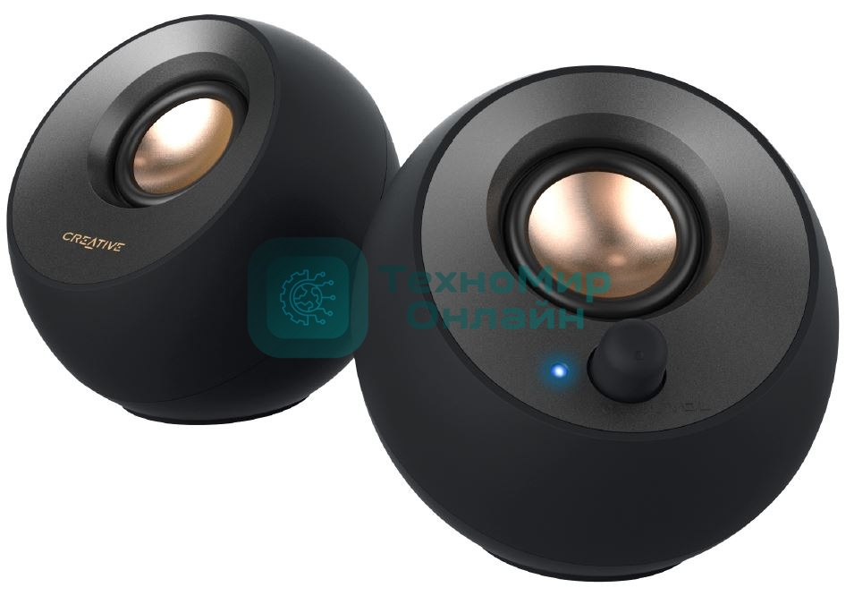 Колонки Creative Pebble V2 MF1695 2.0 черный 8Вт