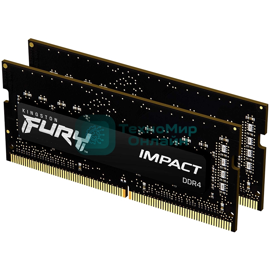 Оперативная память Kingston Fury Impact, DDR4, 16GB (2x8GB), 3200MHz, CL20, SO-DIMM