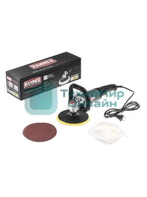 Машина шлифовальная угловая Hammer Flex USM1200P 1200Вт 600-3500об/мин тарелка 180мм, полировальная
