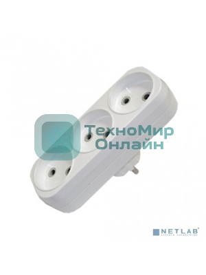 Тройник Makel 3 гнезда 10 А, без заземления линейный