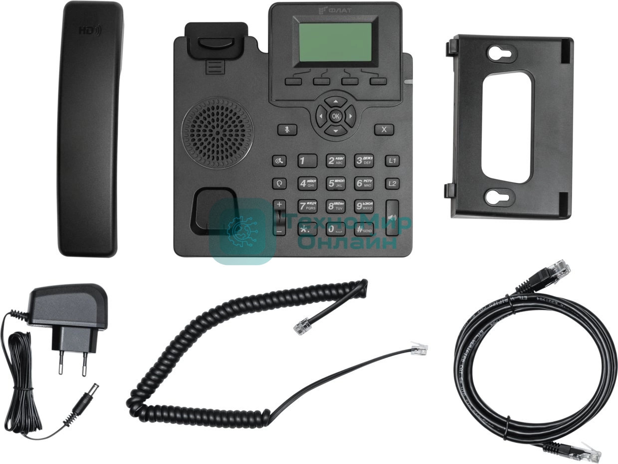 Телефон IP Флат Flat-Phone-C10/RU черный