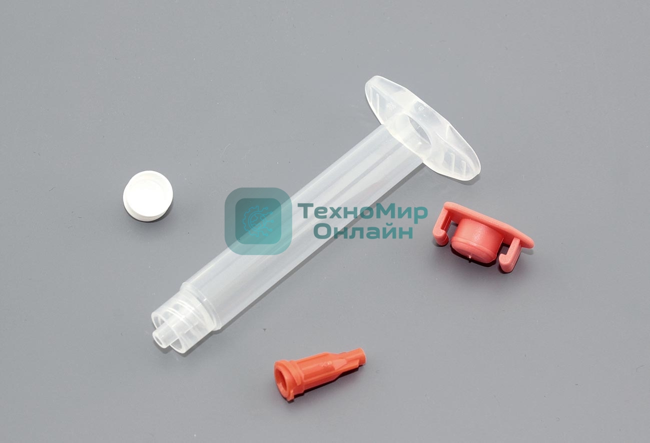 Промышленный шприц 3 мл с красной крышкой