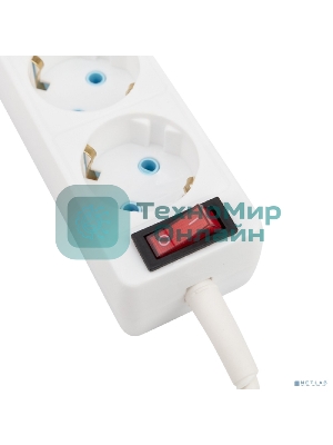 Удлинитель PROconnect 3 гнезда, 1.5 м, 3х0.75 мм², с/з, с кнопкой, белый