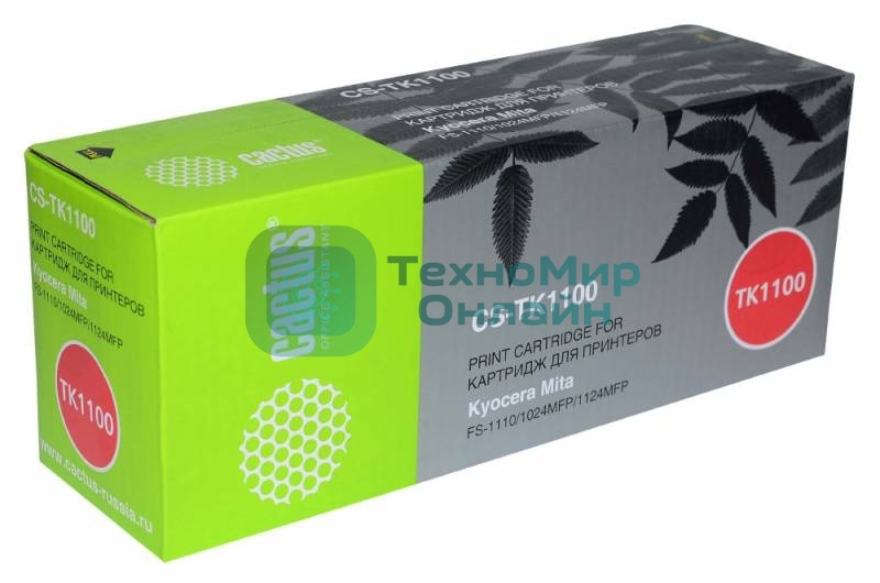 Картридж лазерный Cactus CS-TK1100 черный (2100 стр.) для Kyocera Mita FS-1110/1024MFP/1124MFP