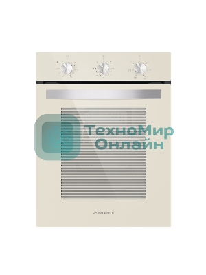 Шкаф духовой электрический Maunfeld EOEC516BG, встраиваемый, 51л, дверца с 2 стеклами, бежевый