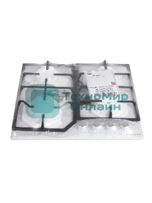 Газовая варочная панель Maunfeld EGHE.64.43CW/G, 4 конфорки, эмалированная сталь, белый