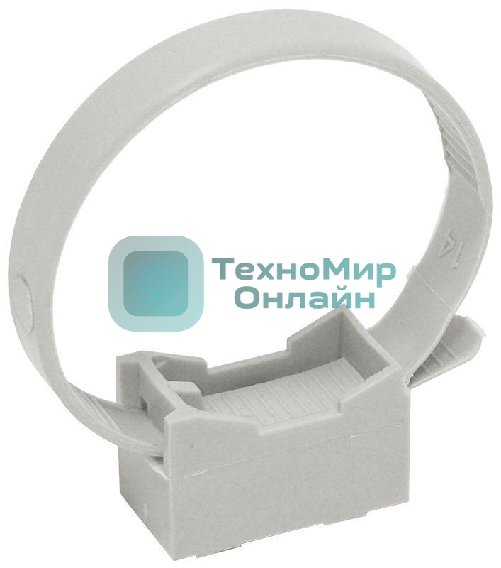 Держатель хомутный для труб со стяжкой d32-63 CFF2 сер. IEK CTA10MP-CFF263-K41-100