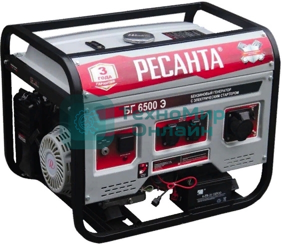 Электрогенератор бензиновый Ресанта БГ 6500 Э, 5.5 кВт, 66 дБ, 69.8 кг