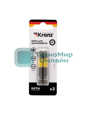Бита для шуруповерта Kranz Torx T30х50 мм (2 шт./уп.)