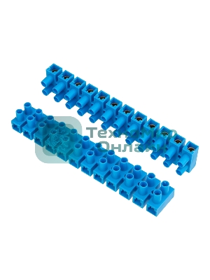 Клеммная винтовая колодка Rexant KВ-35 10-35, ток 80 A, полиэтилен синий (10 шт./уп.)