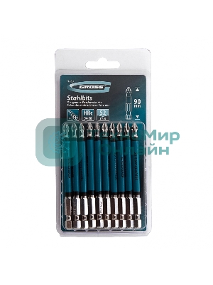 Набор бит Gross 11263 Ph2x90, сталь S2, 10 шт