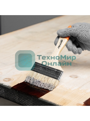 Кисть плоская Sparta 100 мм, натуральная щетина, деревянная рукоятка, для масляных краскок, лаков