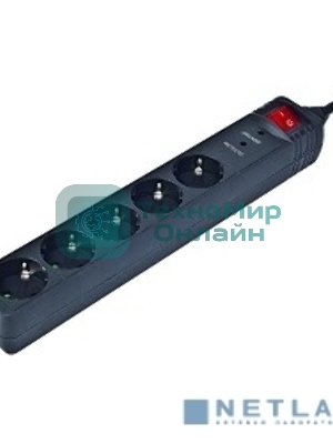 Сетевой фильтр Energenie Сетевой фильтр SPG5-C-5 1.5m 16А черный 