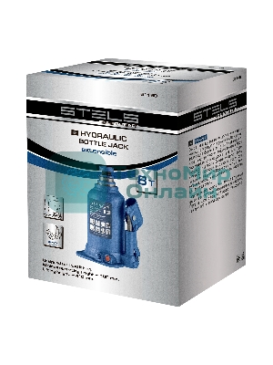 Домкрат гидравлический бутылочный телескопический Stels 8 т, подъем 180-410 мм