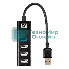 USB-концентратор 4-в-1 ExeGate DUB-3213 (кабель-адаптер USB2.0 --> 3xUSB2.0, 1xUSB3.0, Plug&Play, черный)