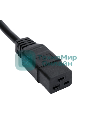 Кабель питания Cablexpert PC-S22-C19-2.5-3M, Schuko-C19, 3x2.5мм2, 16A, с заземлением, медь, 3м, черный, пакет