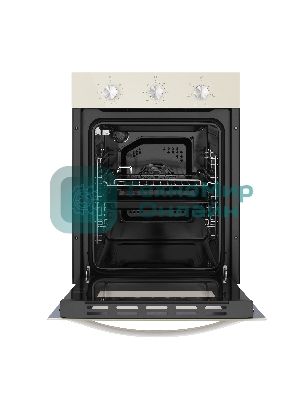 Шкаф духовой электрический Maunfeld EOEC516BG, встраиваемый, 51л, дверца с 2 стеклами, бежевый