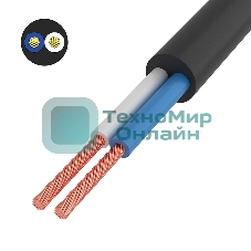 Провод соединительный ПВС Rexant 2x1,5 мм², черный, длина 5 метров, ГОСТ 7399-97