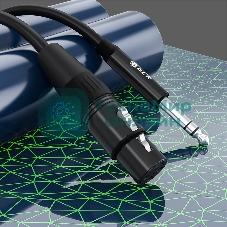 Кабель GCR 5.0m микрофонный stereo jack 6,35мм/XLR, M/F, черный, AL case черный