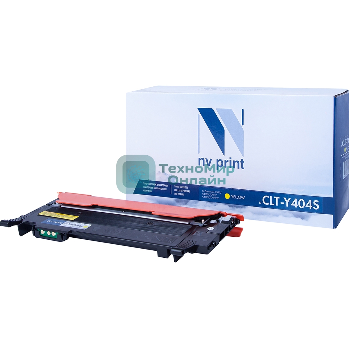 Картридж лазерный NVPrint совместимый Samsung CLT-Y404S Yellow для SL-C430/C430W/C480/C480W/C480FW (1000k)
