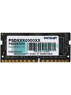 Оперативная память Patriot Signature, DDR4, 32GB (1x32 GB), 2666 MHz, CL19, SO-DIMM