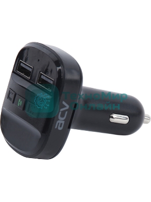 Автомобильный FM-модулятор ACV FMT-121B черный MicroSD BT USB (37575)