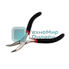 Тонкогубцы изогнутые Rexant Мини 120 мм никелированные, авторазжим, обливные рукоятки