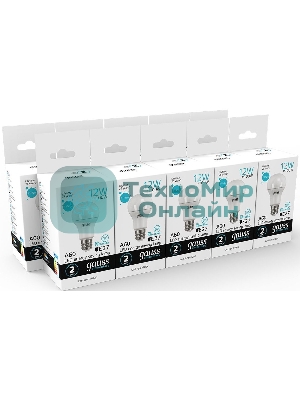 Лампа светодиодная Gauss Elementary 12Вт цок.: E27 груша 220B 4100K св. свеч. белый ней. A60 (упак.: 10 шт)