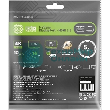 Кабель аудио-видео Cactus CS-DP-HDMI-1.2-2 DisplayPort (m)/HDMI (m) 2м. позолоч.конт. черный