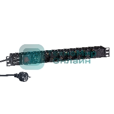 Блок розеток горизонтальный ExeGate ServerPro PDU-19H608 Al-6S-EU2-SW-SPD1, 19