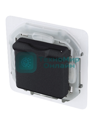 Розетка 2К+З IP44 с крышкой и шторками немецкий стандарт 16А 250 В антрацит