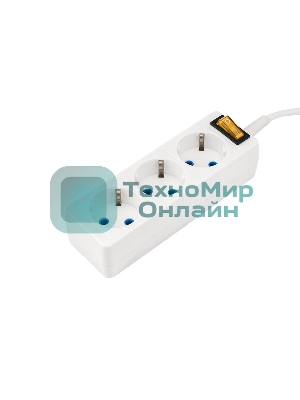 Удлинитель PROconnect 3 гнезда, 10 м, 3х0.75 мм², с/з, с кнопкой, белый