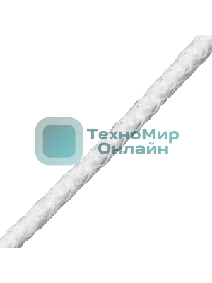 Шнур вязаный полипропиленовый Сибртех с сердечником, 6 мм, L20 м, 180-200 кгс, белый