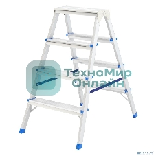 Стремянка двусторонняя Сибртех 4ст алюминиевая