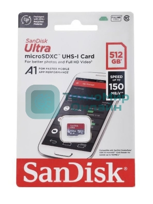 Флеш карта microSD 512Gb SanDisk microSDXC Class 10 Ultra UHS-I A1 140Mb/s
