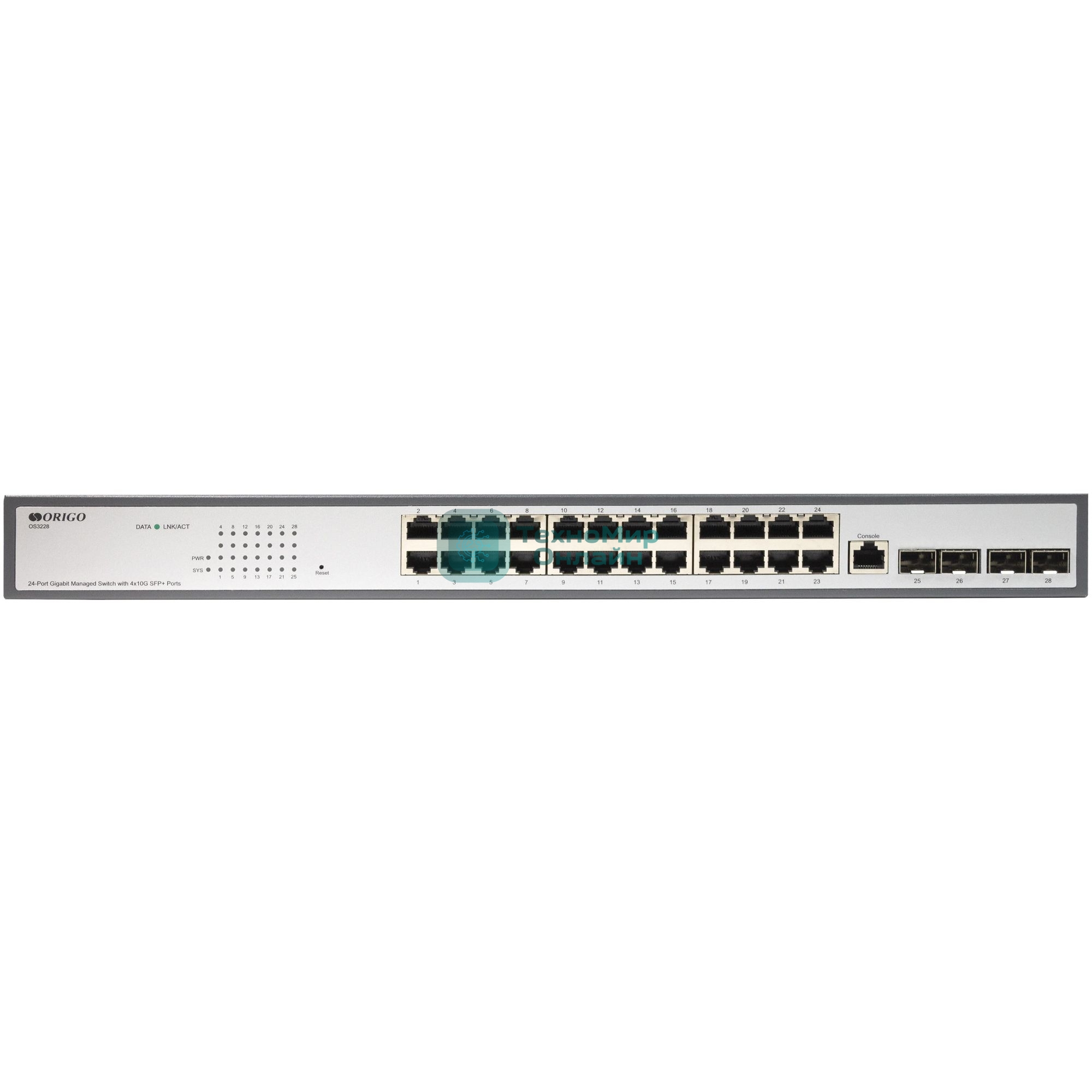 Коммутатор настраиваемый L2 ORIGO OS2328/A1A 24x1000Base-T, 4xCombo 1000Base-T/SFP, комплект для установки в 19