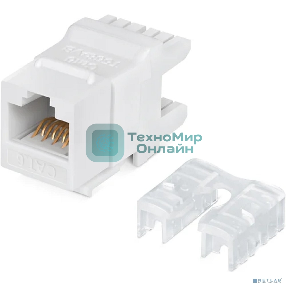 Модуль Keystone Rexant Jack RJ-45(8P8C), UTP неэкранированный, CAT 6, тип 180 градусов, белый PRO