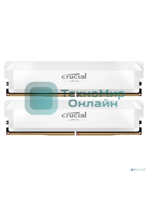 Оперативная память Crucial Pro Gaming by Micron, DDR5, 64GB (2x32GB), 6400 MHz, CL40, с радиатором, белый