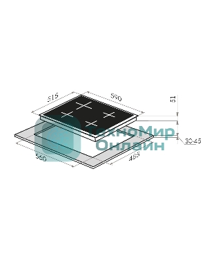 Газовая варочная панель Maunfeld EGHS.64.43CS/G, 4 конфорки, нержавеющая сталь, серебристый