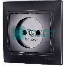 Розетка 1-м СП Мира 16А IP20 без заземл. со вставкой керамика черный бархат LEZARD 701-4242-121