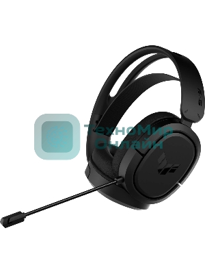 Гарнитура ASUS TUF Gaming H1 Wireless чёрный, беспроводная + проводная, USB/USB-C, до 15 ч, виртуальный 7.1, шумоподавление микрофона