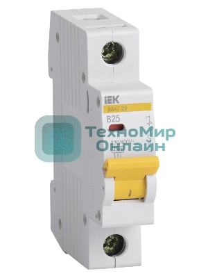 Выключатель автоматический модульный 1п B 25А 4.5кА ВА47-29 IEK MVA20-1-025-B