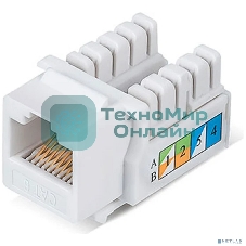 Модуль Keystone Rexant Jack RJ-45(8P8C), UTP неэкранированный, CAT 6, тип 90 градусов, белый PRO