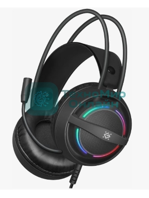 Гарнитура Defender Dexter RG чёрный, проводная, USB / 2 x mini jack 3.5 мм, подсветка