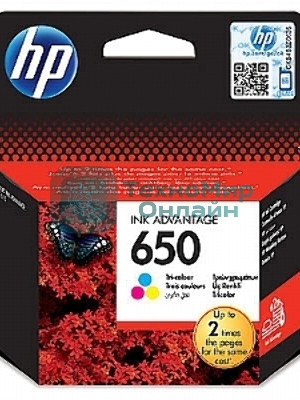 Картридж струйный HP 650 CZ102AE многоцветный для HP DJ IA 2515/2516 (200 стр.)