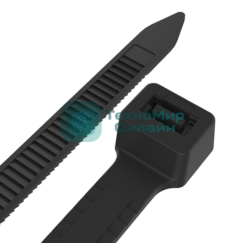 Хомут-стяжкa нейлоновая с тройным замком Rexant 500x7,6 мм, черная, упаковка 100 шт.