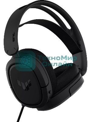 Гарнитура ASUS TUF Gaming H1 Wireless чёрный, беспроводная + проводная, USB/USB-C, до 15 ч, виртуальный 7.1, шумоподавление микрофона