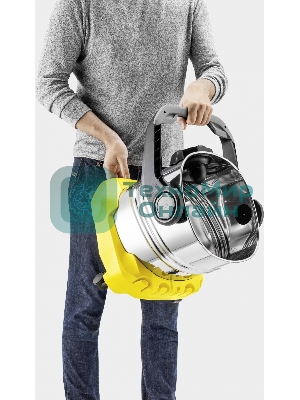 Строительный пылесос Karcher WD 5 S V-25/5/22 желтый, 1100 Вт, уборка сухая/сбор воды, пылесборник мешок/контейнер, 25 л