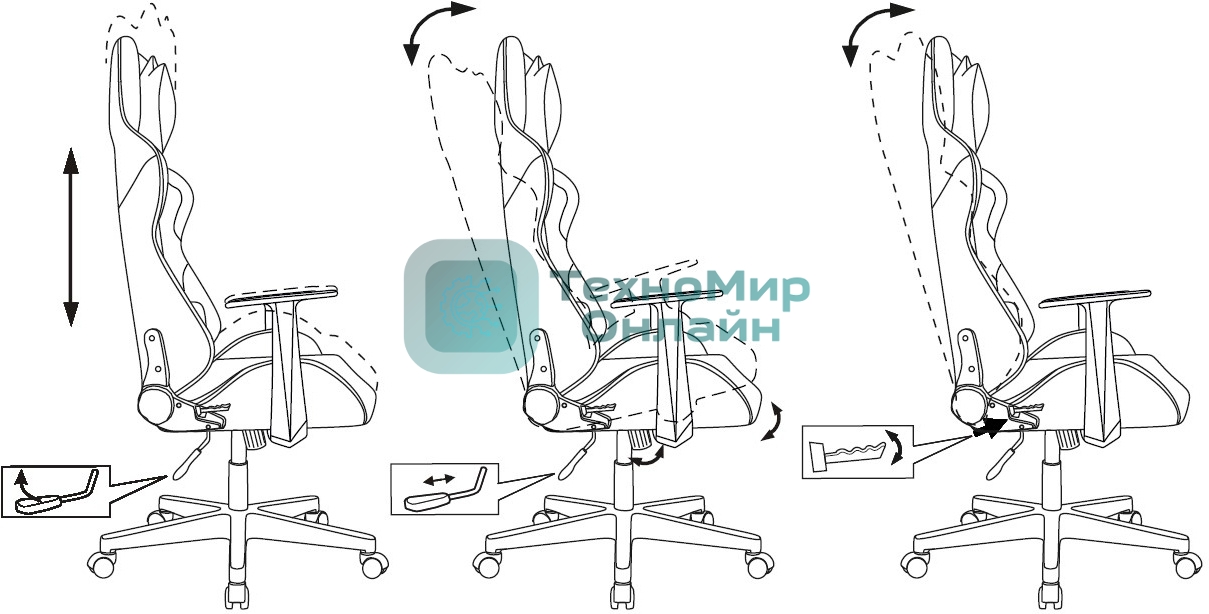 Кресло Zombie Game Penta черный/красный, экокожа, 120 кг, механизм качания